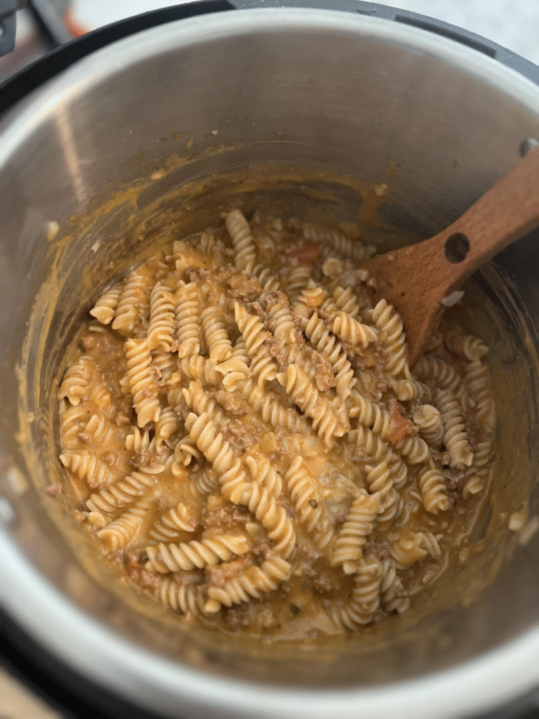 cheesy pasta for family dinner in an instant pot