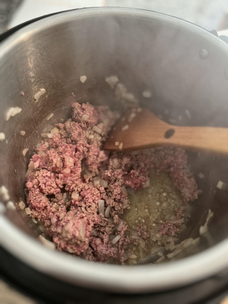 Browning hamburger in instant pot 