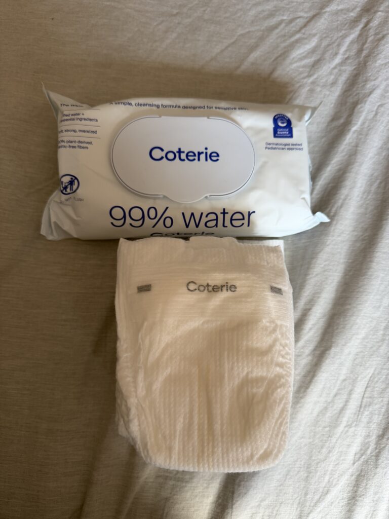 coterie diapers and wipes for what to pack in hospital bag