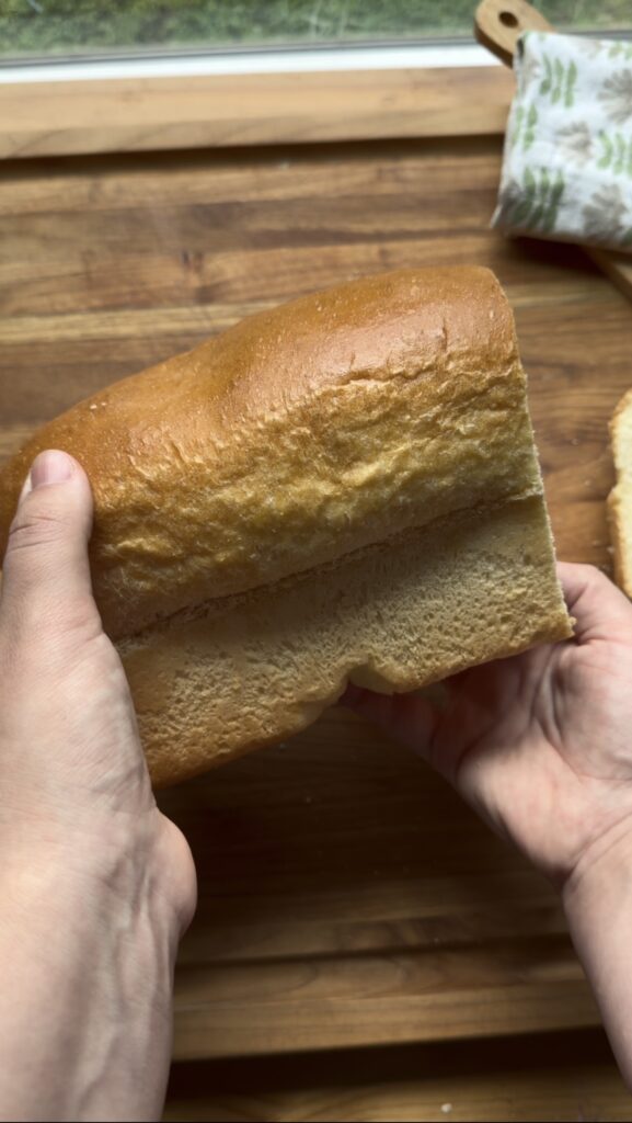 side profile homemade sandwich bread